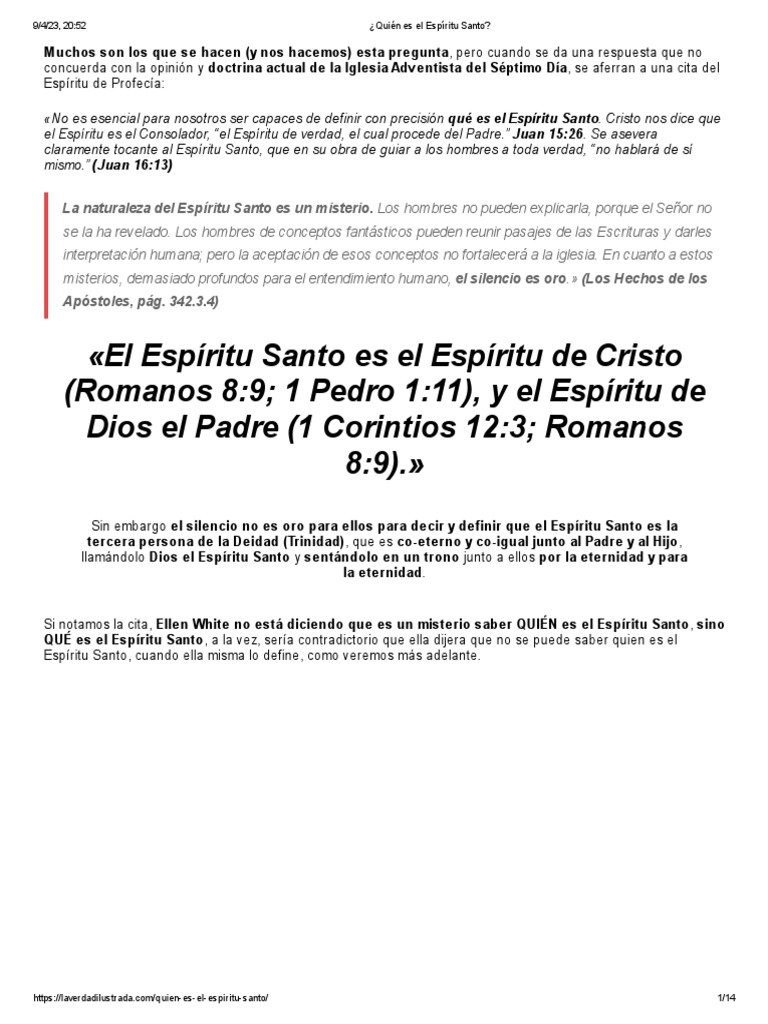 ¿Quién Es El Espíritu Santo | PDF | espíritu Santo | Cristo (título)