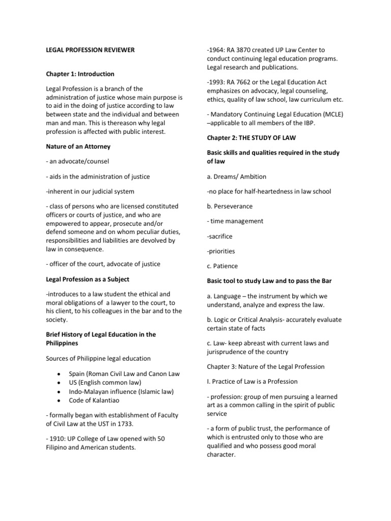 Legal Profession Reviewer PDF Legal Education Lawyer