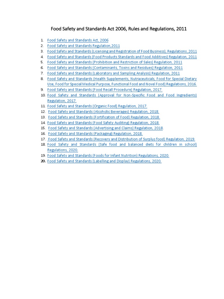 Food Safety and Standards Act 2006 | PDF