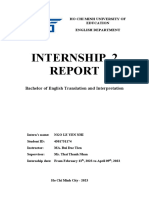 Internship 2: Bachelor of English Translation and Interpretation