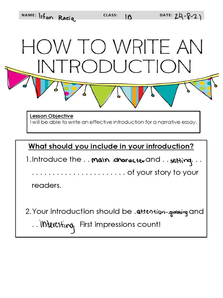 Narrative 4 - How To Write Introduction | PDF