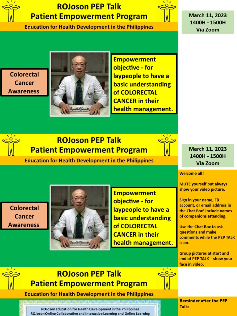 ROJoson PEP Talk: COLORECTAL CANCER AWARENESS | PDF | Colorectal Cancer ...