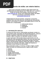 Roteiro Plano de Midia