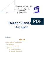 Relleno Sanitario Actopan: Instituto Politécnico Nacional Escuela Superior de Ingeniería y Arquitectura Unidad Zacatenco