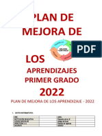 Plan de Mejora de LOS 2022: Aprendizajes Primer Grado