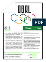 VI Olimpíada Brasileira de Raciocínio Lógico – Nível ÔMEGA – Fase I – 2019