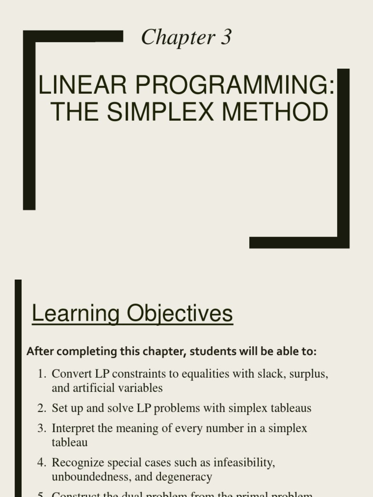 Chapter 3-Linear Programming Models - Simplex | PDF | Mathematical ...