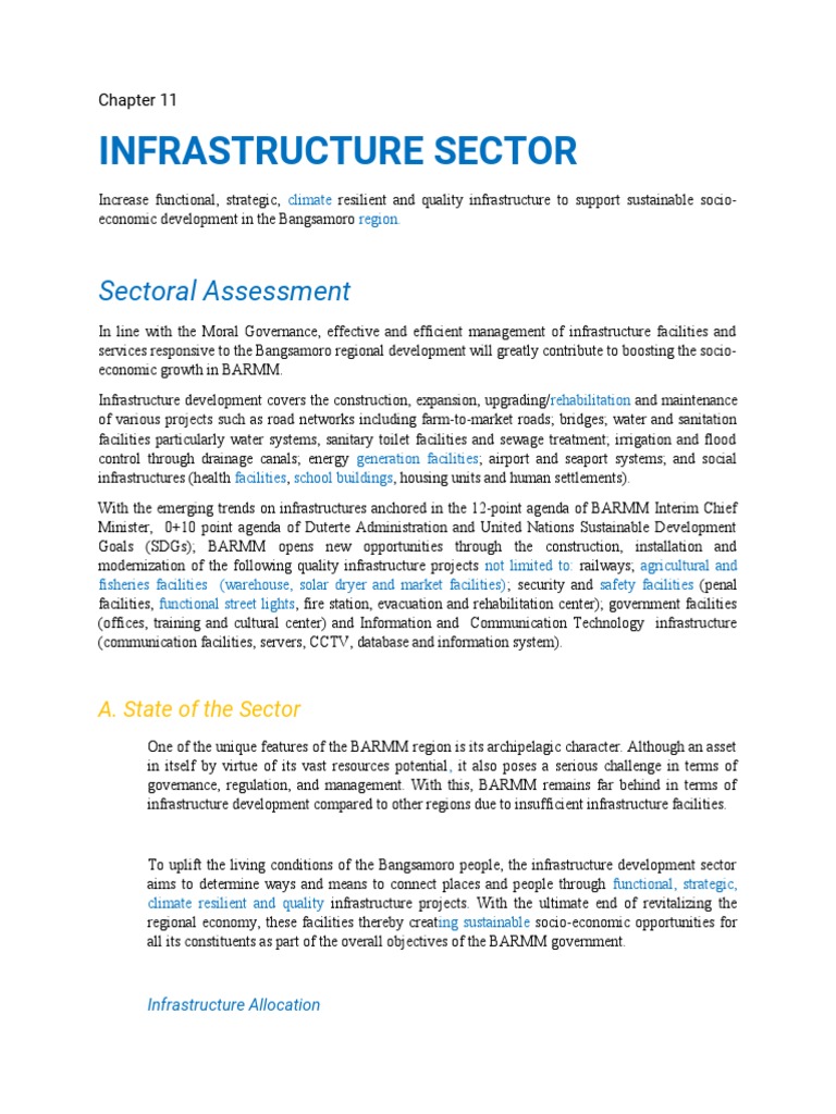 BARMM Infrastructure Development Overview | PDF | Infrastructure | Road