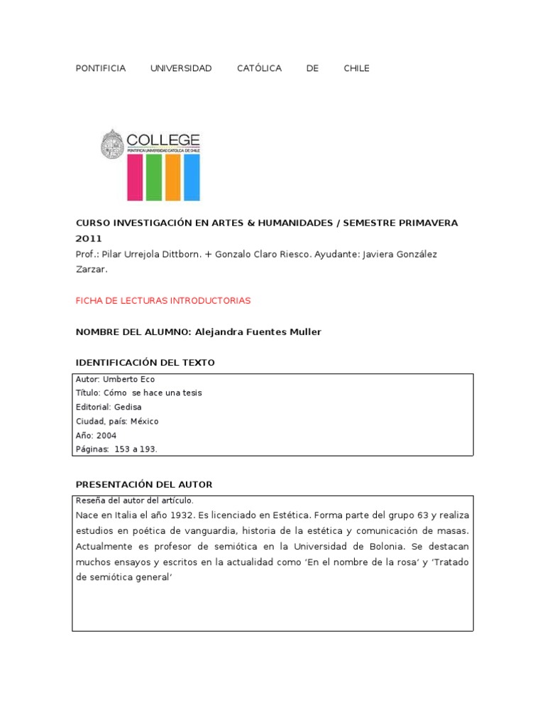 Como Se Hace Una Tesis (Con Resumen) Comillas Bibliografía