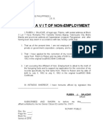 Affidavit of Non-Employment - RUBEN