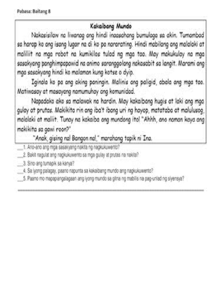 Reading Grade 8 | PDF