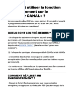 Comment Utiliser La Fonction Enregistrement Sur Le Décodeur CANAL+ ?