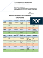 Rol de Evaluaciones Del Cuarto Periodo-2022 Nivel Secundaria