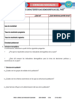 Ciencias Sociales: Conocemos Las Características Demográficas Del País