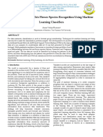 An Approach Based Iris Flower Species Recognition Using Machine Learning Classifiers