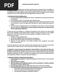 Appraisal Report Writing