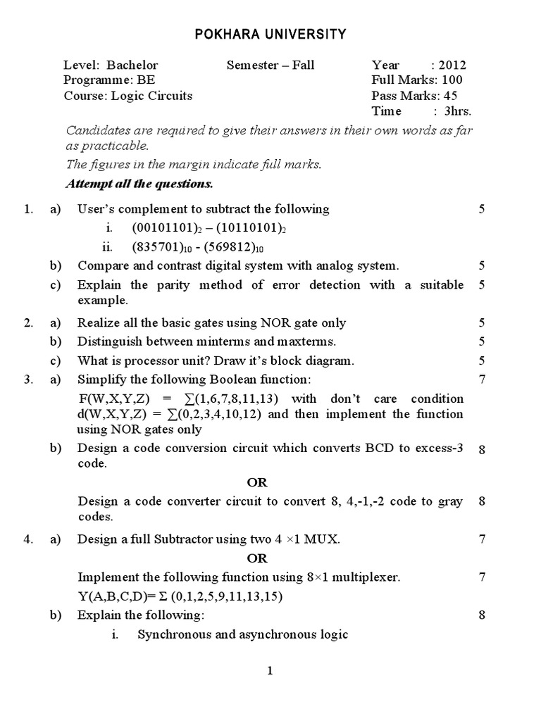 Logic Circuits 2012 Fall | PDF | Logic Gate | Computer Science