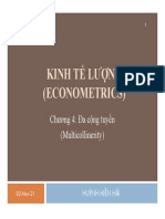 Kinh Tế Lượng (Econometrics) : Chương 4: Đa cộng tuyến (Multicollinerity)