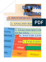 Identifikasi Risiko 2. Analisis Risiko 3. Analisis Kecukupan Rencana 4. Daftar Lengkap Risiko 5. Evaluasi Risiko 6. Peta Risiko