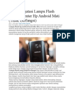 Cara Mengatasi Lampu Flash Kamera/Senter HP Android Mati (Tidak Berfungsi)