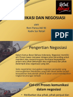 Komunikasi Dan Negosiasi: Oleh Roni Panca Adi W. Kadiv Sar Retail