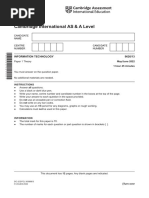 Cambridge International AS & A Level: Information Technology 9626/13