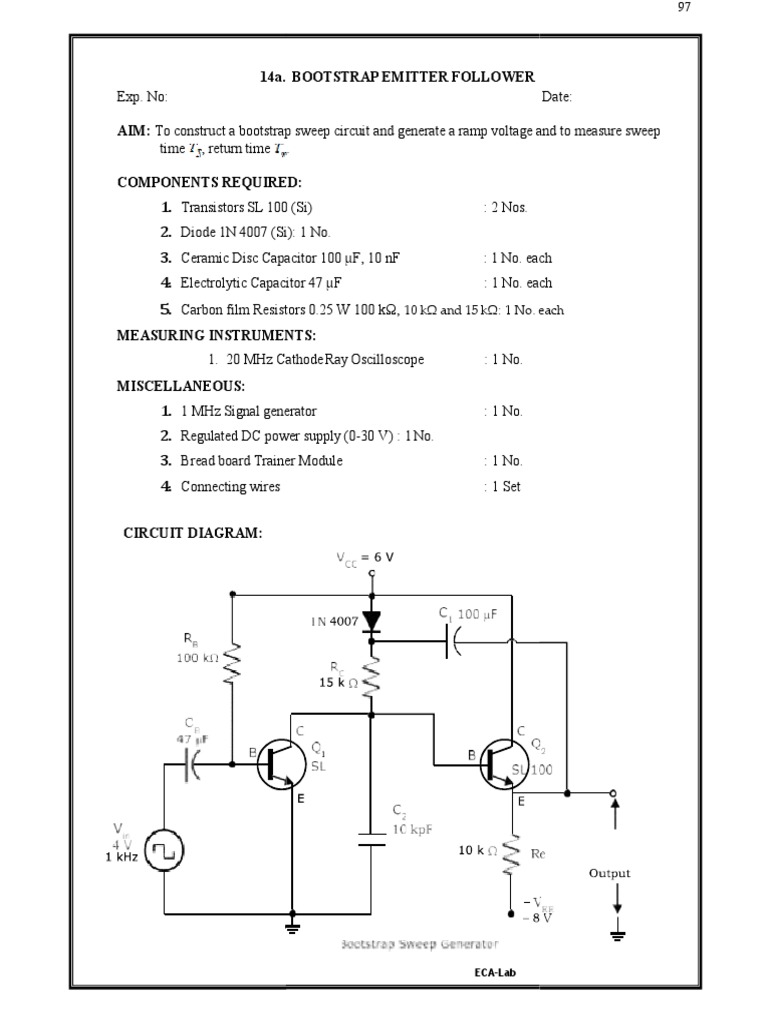 Bootstrap Sweep Circuit Experiment | PDF | Amplifier | Capacitor