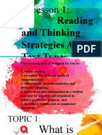 Lesson 1&2. Reading Strategies and Thinking Processes