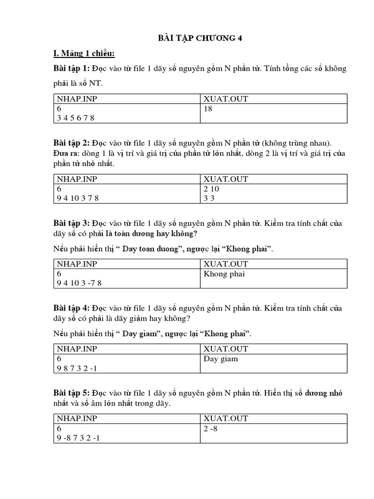 BaiTap Chuong 4 | PDF