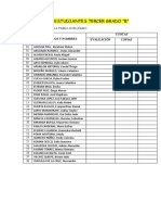 Lista de Estudiantes Tercer Grado