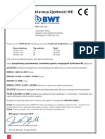 Deklaracja Zgodności WE: BWT Uk LTD
