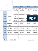 Horário semanal de atividades