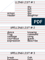 Board - SPELLING LIST