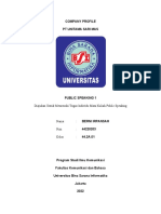 Company Profile PT Unitama Sari Mas: Diajukan Untuk Memenuhi Tugas Individu Mata Kuliah Public Speaking