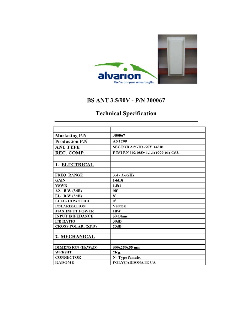Alvarion 3.5-PN300067 | PDF