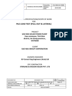 Pile Load Test (Pull-Out & Lateral) : Technical Specifications/Scope of Work FOR