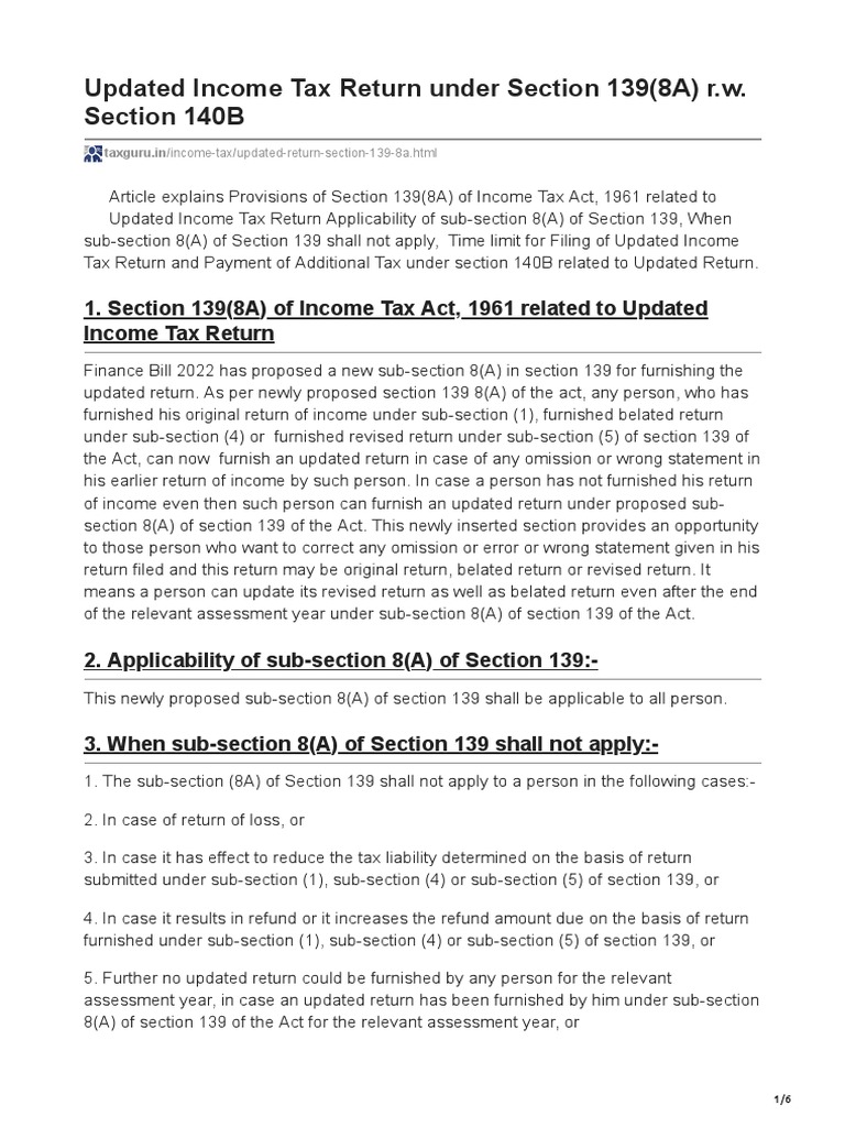 Updated Tax Return Under Section 1398A RW Section 140B PDF