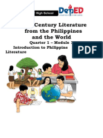 21st Century Lit SHS - Q1 - Mod1 - Introduction To Philippine Literature - VerFinal - Aug 2021