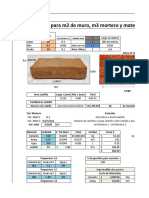 Calculo de Ladrillo y Mortero