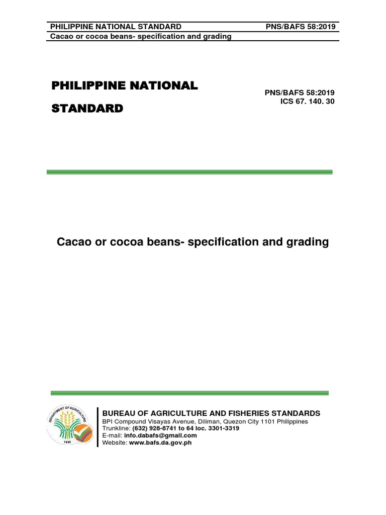 20221020Cacao or Cocoa Beans Specification and Grading PDF