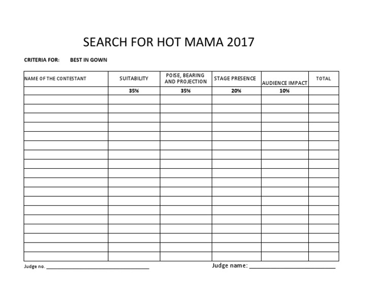 Criteria For Hot Mama 2017 (Best in Gown) PDF