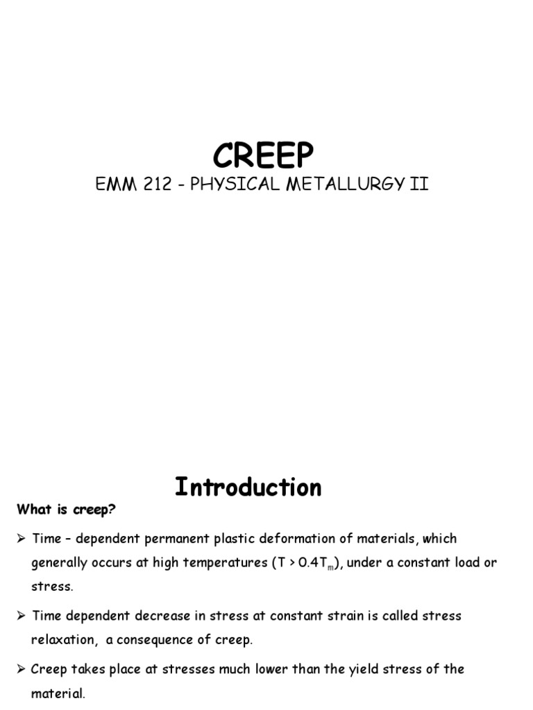 Understanding Creep in Metals | PDF | Creep (Deformation) | Deformation ...