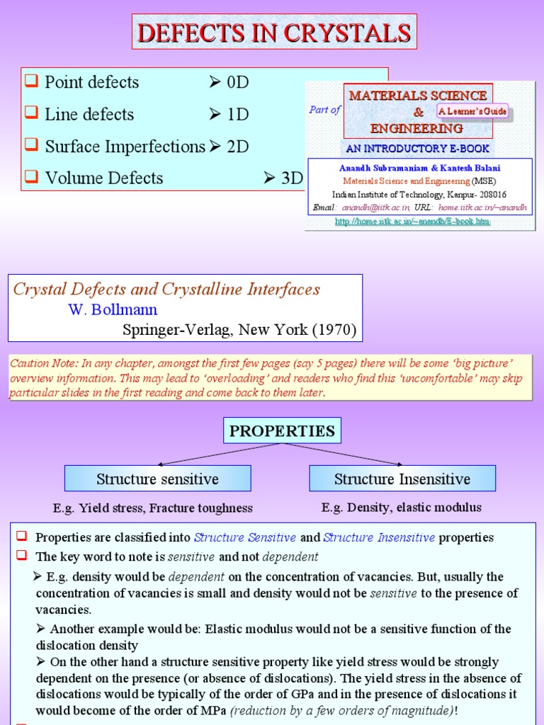 Types and Classifications of Crystal Defects | PDF | Dislocation ...