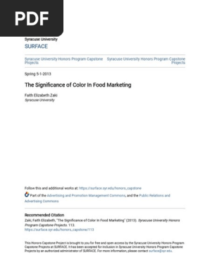 The Significance of Color in Food Marketing