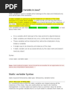 Static Variable and Method