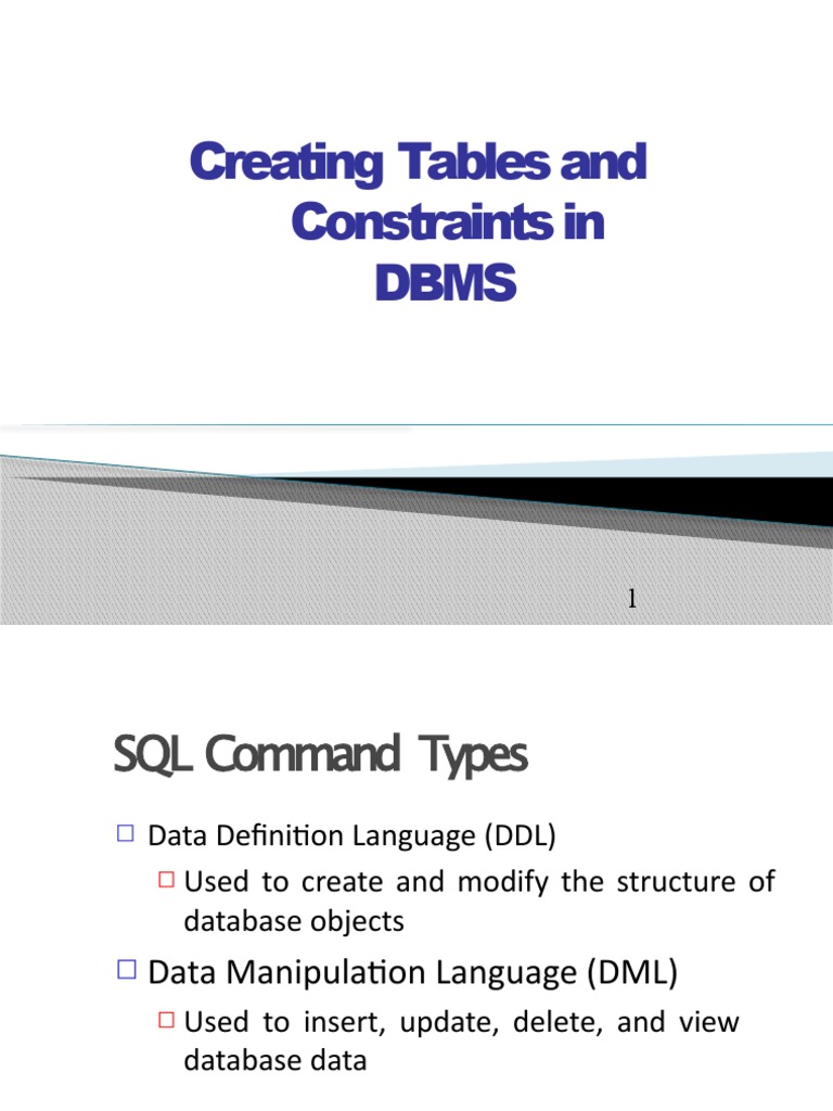 Constraints DBMS | PDF | Relational Database | Databases