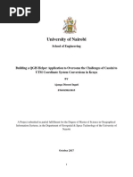 Final Report - Building A QGIS Helper Application To Overcome The Challenges of Cassini To UTM Coordinate System Conversions in Kenya