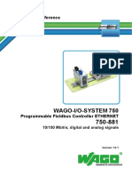 WAGO-I - O-SYSTEM 750 Programmable Fieldbus Controller ETHERNET 750-881 10 - 100 Mbit - S Digital and Analog Signals