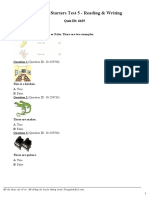 Quiz - 6625 - Cambridge Starters Test 5 - Reading Writing