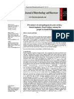 Prevalence of Oral Pathogens in Oral Cavities, Dental Implants, Fixed Bridges Among The People in South India